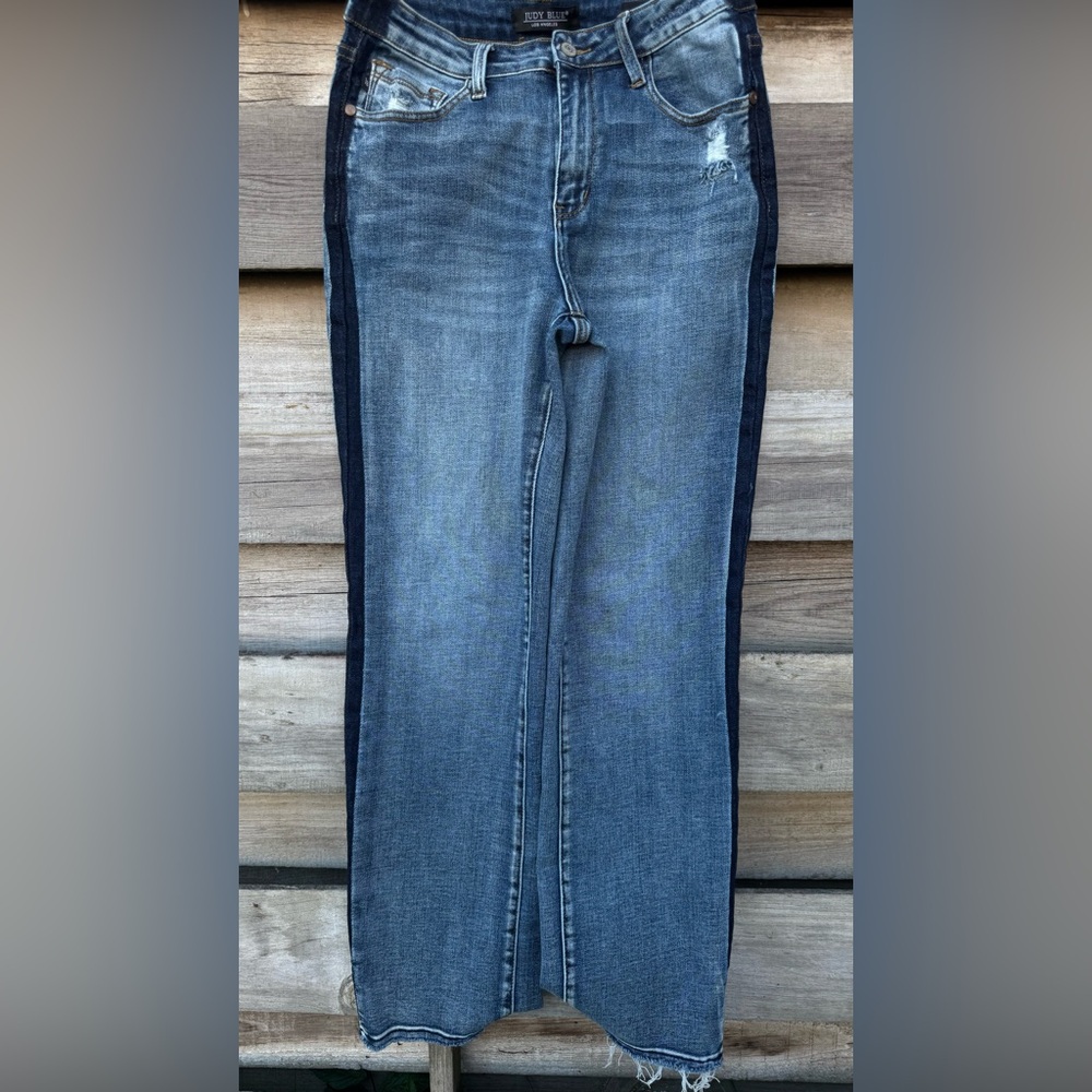Judy Blue Contrast Side Seam Jeans Straight Fit Women's  9/29